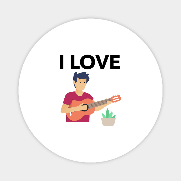I Love Guitar Magnet by Jitesh Kundra